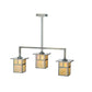 Meyda Lighting Hyde Park 38" 3-Light Antique Copper T Mission Island Pendant Light With Iridescent Shade Glass