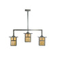 Meyda Lighting Hyde Park 38" 3-Light Antique Copper T Mission Island Pendant Light With Iridescent Shade Glass