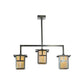 Meyda Lighting Hyde Park 38" 3-Light Antique Copper T Mission Island Pendant Light With Iridescent Shade Glass