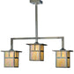 Meyda Lighting Hyde Park 38" 3-Light Antique Copper T Mission Island Pendant Light With Iridescent Shade Glass