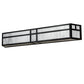 Meyda Lighting Hyde Park 38" 4-Light Craftsman Brown Double T Mission Vanity Light With White Art Shade Glass
