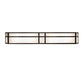 Meyda Lighting Hyde Park 38" 4-Light Craftsman Brown Double T Mission Vanity Light With White Art Shade Glass