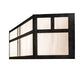 Meyda Lighting Hyde Park 38" 4-Light Craftsman Brown Double T Mission Vanity Light With White Art Shade Glass