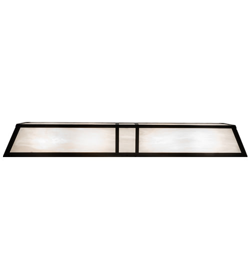 Meyda Lighting Hyde Park 38" 4-Light Craftsman Brown Double T Mission Vanity Light With White Art Shade Glass