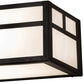 Meyda Lighting Hyde Park 38" 4-Light Craftsman Brown Double T Mission Vanity Light With White Art Shade Glass