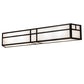 Meyda Lighting Hyde Park 38" 4-Light Craftsman Brown Double T Mission Vanity Light With White Art Shade Glass