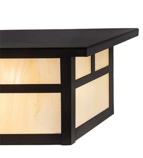 Meyda Lighting Hyde Park 39" 2-Light Oil Rubbed Bronze Double Bar Mission Vanity Light With Creme Carrara Idalight Shade