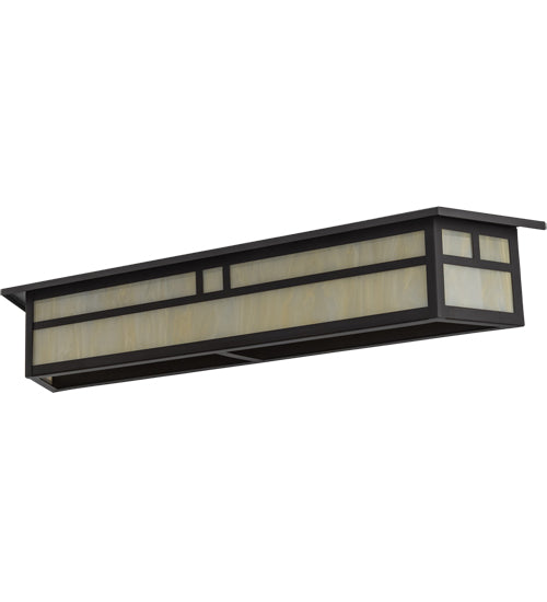 Meyda Lighting Hyde Park 39" 2-Light Oil Rubbed Bronze Double Bar Mission Vanity Light With Creme Carrara Idalight Shade