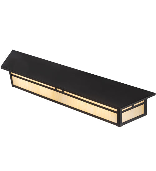 Meyda Lighting Hyde Park 39" 2-Light Oil Rubbed Bronze Double Bar Mission Vanity Light With Creme Carrara Idalight Shade