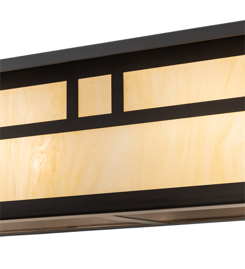 Meyda Lighting Hyde Park 39" 2-Light Oil Rubbed Bronze Double Bar Mission Vanity Light With Creme Carrara Idalight Shade