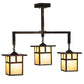 Meyda Lighting Hyde Park 39" 3-Light Vintage Copper T Mission Island Pendant Light With Iridescent Shade Glass