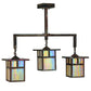 Meyda Lighting Hyde Park 39" 3-Light Vintage Copper T Mission Island Pendant Light With Iridescent Shade Glass