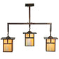 Meyda Lighting Hyde Park 39" 3-Light Vintage Copper T Mission Island Pendant Light With Iridescent Shade Glass