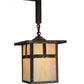 Meyda Lighting Hyde Park 39" 3-Light Vintage Copper T Mission Island Pendant Light With Iridescent Shade Glass