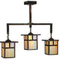 Meyda Lighting Hyde Park 39" 3-Light Vintage Copper T Mission Island Pendant Light With Iridescent Shade Glass