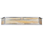 Meyda Lighting Hyde Park 39" 4-Light Brushed Nickel Double Bar Mission Vanity Light With Beige Shade Glass