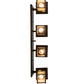 Meyda Lighting Hyde Park 39" 4-Light Craftsman Brown "T" Mission Vanity Light With Beige Iridescent And Amber Mica Shade Glass