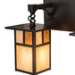 Meyda Lighting Hyde Park 39" 4-Light Craftsman Brown "T" Mission Vanity Light With Beige Iridescent And Amber Mica Shade Glass