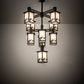 Meyda Lighting Hyde Park 40" 9-Light Oil Rubbed Bronze Apple Branch Chandelier With Fleshtone Idalight Shade