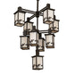 Meyda Lighting Hyde Park 40" 9-Light Oil Rubbed Bronze Apple Branch Chandelier With Fleshtone Idalight Shade