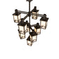 Meyda Lighting Hyde Park 40" 9-Light Oil Rubbed Bronze Apple Branch Chandelier With Fleshtone Idalight Shade