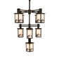 Meyda Lighting Hyde Park 40" 9-Light Oil Rubbed Bronze Apple Branch Chandelier With Fleshtone Idalight Shade