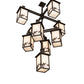 Meyda Lighting Hyde Park 40" 9-Light Oil Rubbed Bronze Apple Branch Chandelier With Fleshtone Idalight Shade