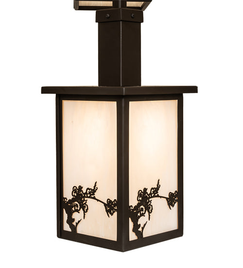 Meyda Lighting Hyde Park 40" 9-Light Oil Rubbed Bronze Apple Branch Chandelier With Fleshtone Idalight Shade