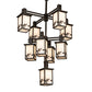 Meyda Lighting Hyde Park 40" 9-Light Oil Rubbed Bronze Apple Branch Chandelier With Fleshtone Idalight Shade