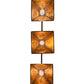 Meyda Lighting Hyde Park 47" 3-Light Craftsman Brown "T" Mission Pendant Light With Beige Iridescent & Amber Mica Shade Glass