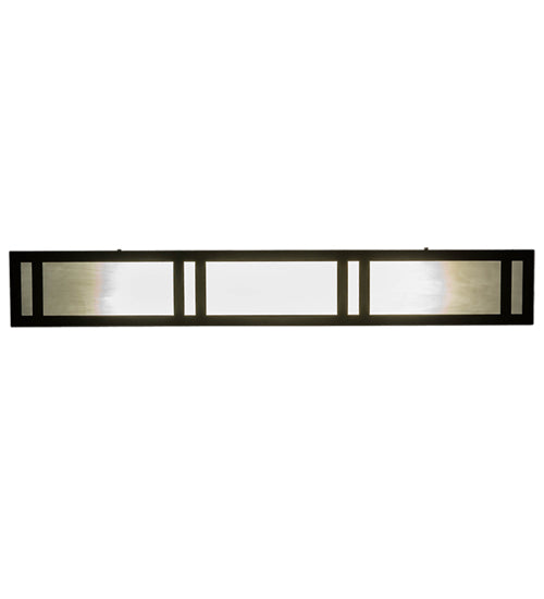 Meyda Lighting Hyde Park 48" 2-Light Craftsman Brown Flush Mount Light With White Art Shade Glass