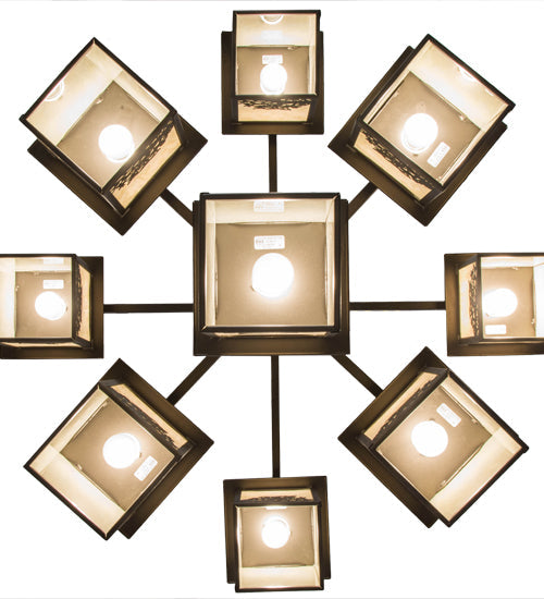 Meyda Lighting Hyde Park 48" 9-Light Oil Rubbed Bronze Apple Branch Chandelier With Bleached Honey Onyx Acrylic Shade