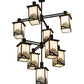 Meyda Lighting Hyde Park 48" 9-Light Oil Rubbed Bronze Apple Branch Chandelier With Bleached Honey Onyx Acrylic Shade
