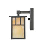Meyda Lighting Hyde Park 5" Craftsman Brown Double Bar Mission Wall Sconce With Beige Iridescent Shade Glass