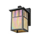 Meyda Lighting Hyde Park 5" Craftsman Brown Double Bar Mission Wall Sconce With Beige Iridescent Shade Glass