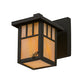 Meyda Lighting Hyde Park 5" Oil Rubbed Bronze Double Bar Mission Solid Mount Wall Sconce With Beige Iridescent Art Shade Glass