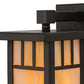 Meyda Lighting Hyde Park 5" Oil Rubbed Bronze Double Bar Mission Solid Mount Wall Sconce With Beige Iridescent Art Shade Glass
