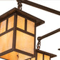 Meyda Lighting Hyde Park 50" 9-Light Craftsman Brown & Oil Rubbed Bronze "T" Mission Chandelier With Beige Iridescent Shade Glass