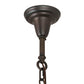 Meyda Lighting Hyde Park 50" 9-Light Weathered Antique Brass "T" Mission Chandelier With Beige Shade Glass