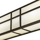 Meyda Lighting Hyde Park 50" Craftsman Brown Double Bar Mission Wall Sconce With Beige Art Shade Glass