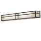 Meyda Lighting Hyde Park 50" Craftsman Brown Double Bar Mission Wall Sconce With Beige Art Shade Glass