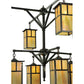 Meyda Lighting Hyde Park 52" 8-Light 2-Tier Craftsman Brown T Mission Chandelier With Beige Iridescent Shade Glass