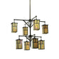 Meyda Lighting Hyde Park 52" 8-Light 2-Tier Craftsman Brown T Mission Chandelier With Beige Iridescent Shade Glass