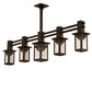 Meyda Lighting Hyde Park 54" 5-Light Oil Rubbed Bronze Ginko Leaf Chandelier With Fleshtone Idalight Shade
