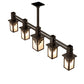 Meyda Lighting Hyde Park 54" 5-Light Oil Rubbed Bronze Ginko Leaf Chandelier With Fleshtone Idalight Shade