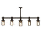 Meyda Lighting Hyde Park 54" 5-Light Oil Rubbed Bronze Ginko Leaf Chandelier With Fleshtone Idalight Shade