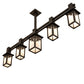 Meyda Lighting Hyde Park 54" 5-Light Oil Rubbed Bronze Ginko Leaf Chandelier With Fleshtone Idalight Shade