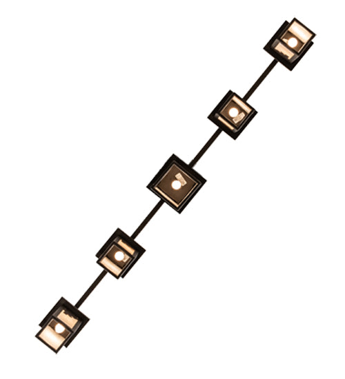 Meyda Lighting Hyde Park 54" 5-Light Oil Rubbed Bronze Ginko Leaf Chandelier With Fleshtone Idalight Shade