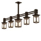 Meyda Lighting Hyde Park 54" 5-Light Oil Rubbed Bronze Ginko Leaf Chandelier With Fleshtone Idalight Shade