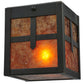 Meyda Lighting Hyde Park 6" Black Cross Mission Flush Mount Light With Amber Mica & Craftsman Brown Shade